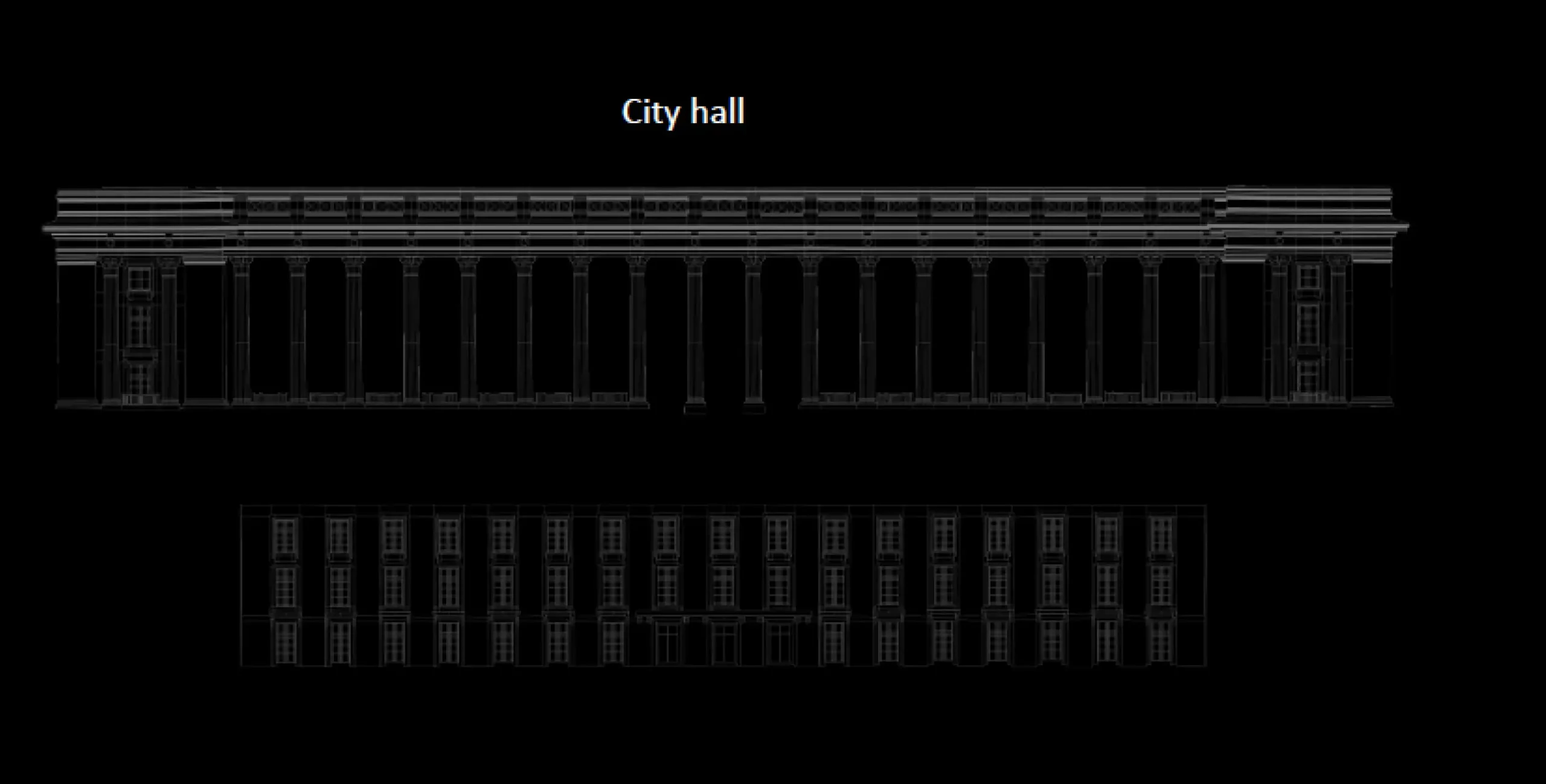 Client-provided façade file of the City Hall building for the Light To Night 2026 video mapping projection